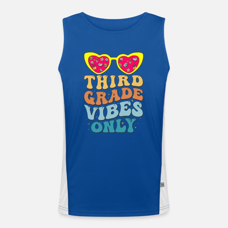 Groovy Back to School avec Third Grade Vibes Only Débardeur respirant contrasté Homme 