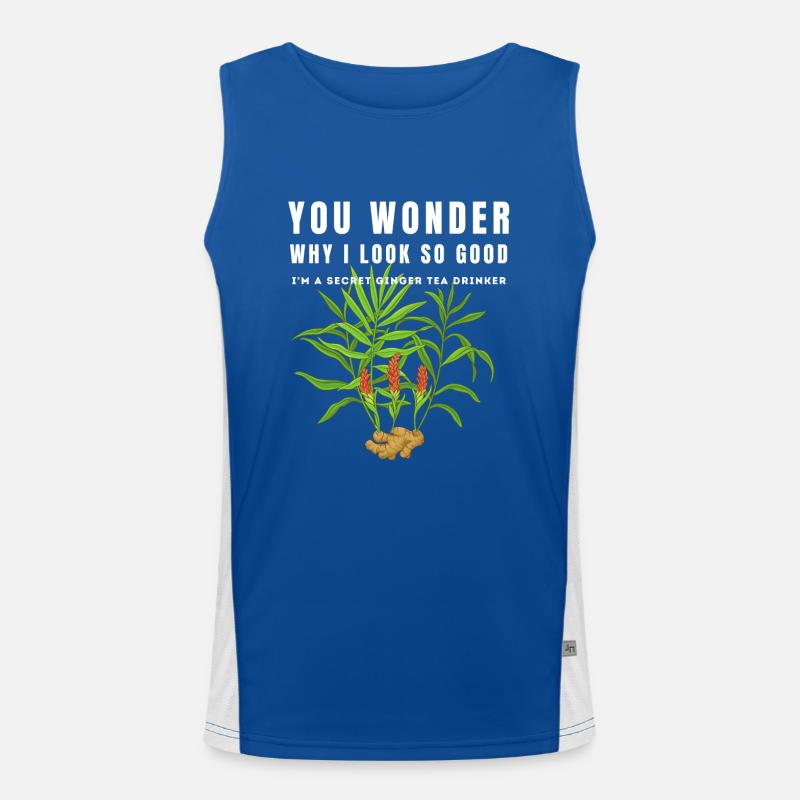I'M A SECRET GINGER TEA DRINKER Ingwertee Ingwer Funktionelles Kontrast-Tank Top für Männer 