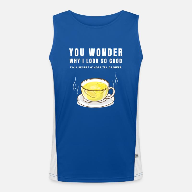 I'M A SECRET GINGER TEA DRINKER Ingwertee Ingwer Men's Functional Contrast Tank Top 