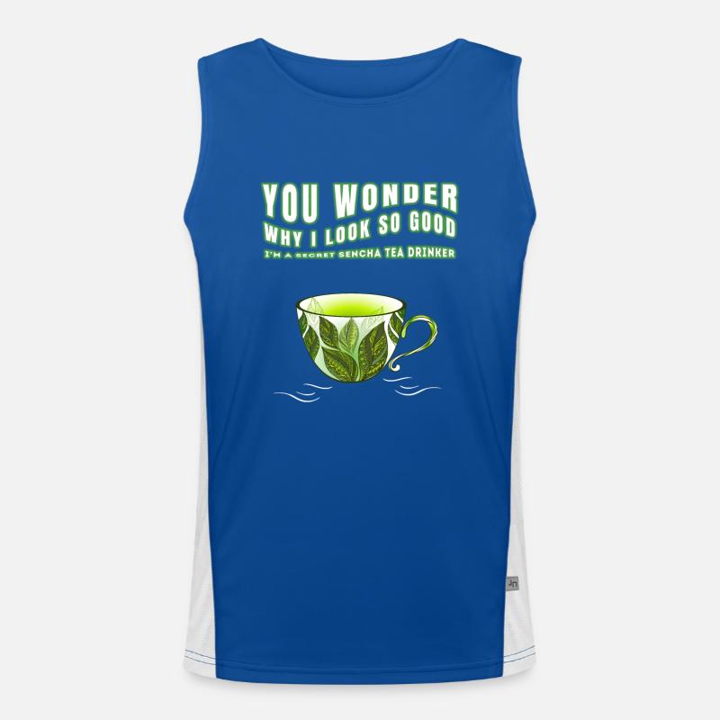 I'M A SECRET SENCHA TEA DRINKER SENCHATEE TEE Funktionelles Kontrast-Tank Top für Männer 