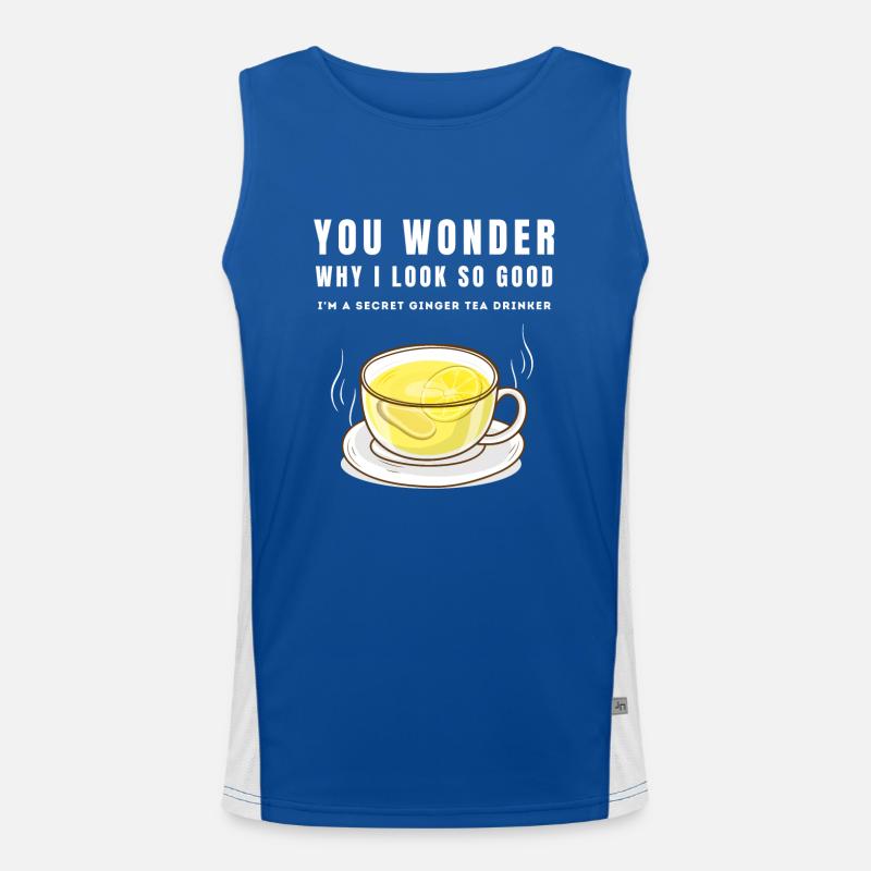 I'M A SECRET GINGER TEA DRINKER Ingwertee Ingwer Funktionelles Kontrast-Tank Top für Männer 