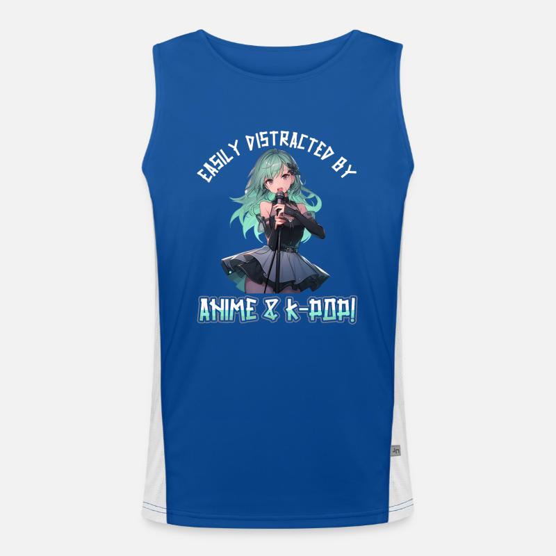 Easily distracted by Anime and K-Pop Men's Functional Contrast Tank Top 