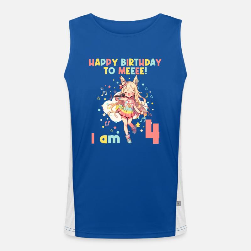 Anime Mandga K-Pop KPop Mädchen 4. Geburtstag Funktionelles Kontrast-Tank Top für Männer 