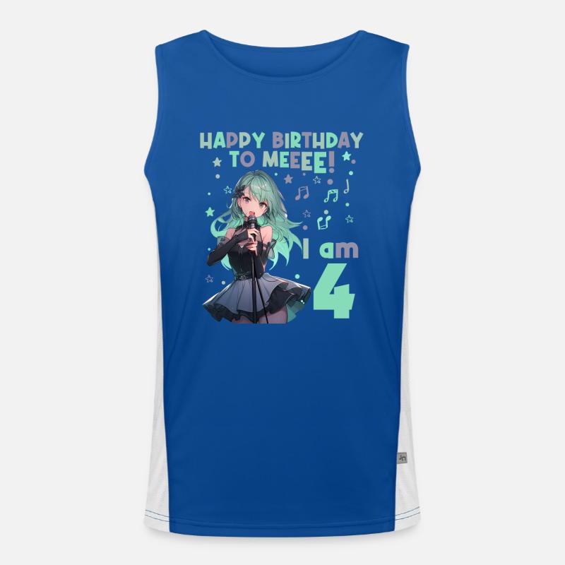 Anime Mandga K-Pop KPop Mädchen 4. Geburtstag Funktionelles Kontrast-Tank Top für Männer 