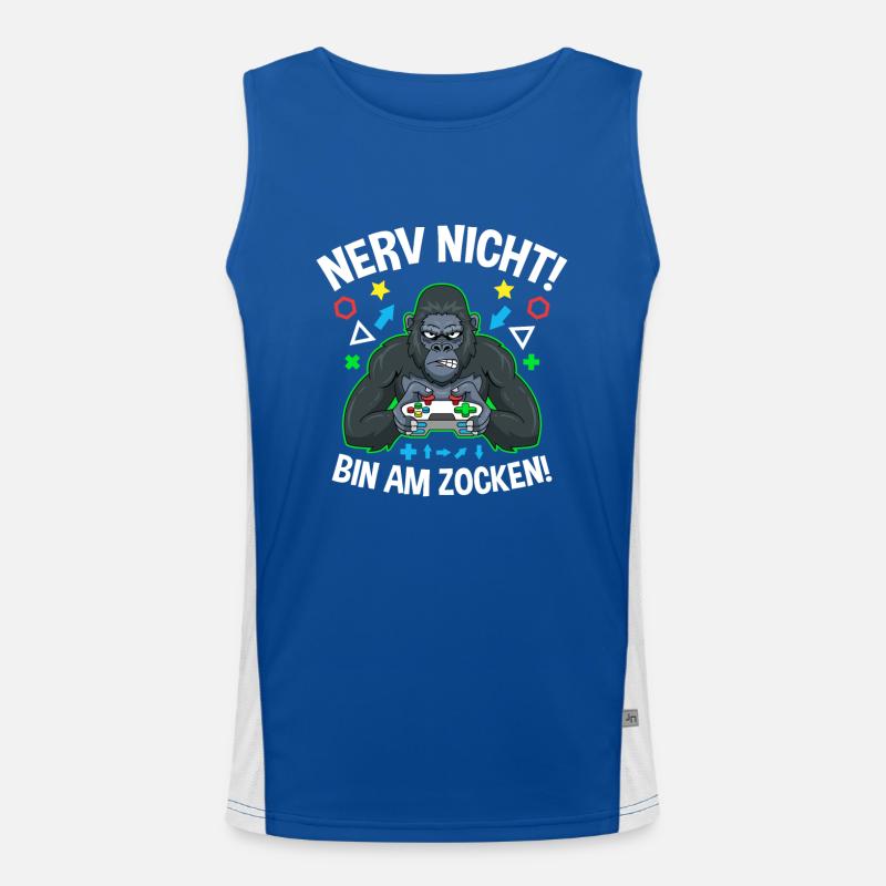Controller Videospiel Zocker Gamer Computerspiel Funktionelles Kontrast-Tank Top für Männer 