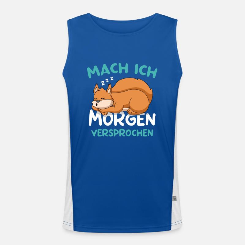 Mach Ich Morgen Versprochen Eichhörnchen Funktionelles Kontrast-Tank Top für Männer 