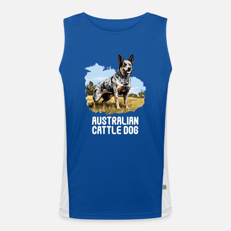 Hund Australian Cattle Dog Funktionelles Kontrast-Tank Top für Männer 
