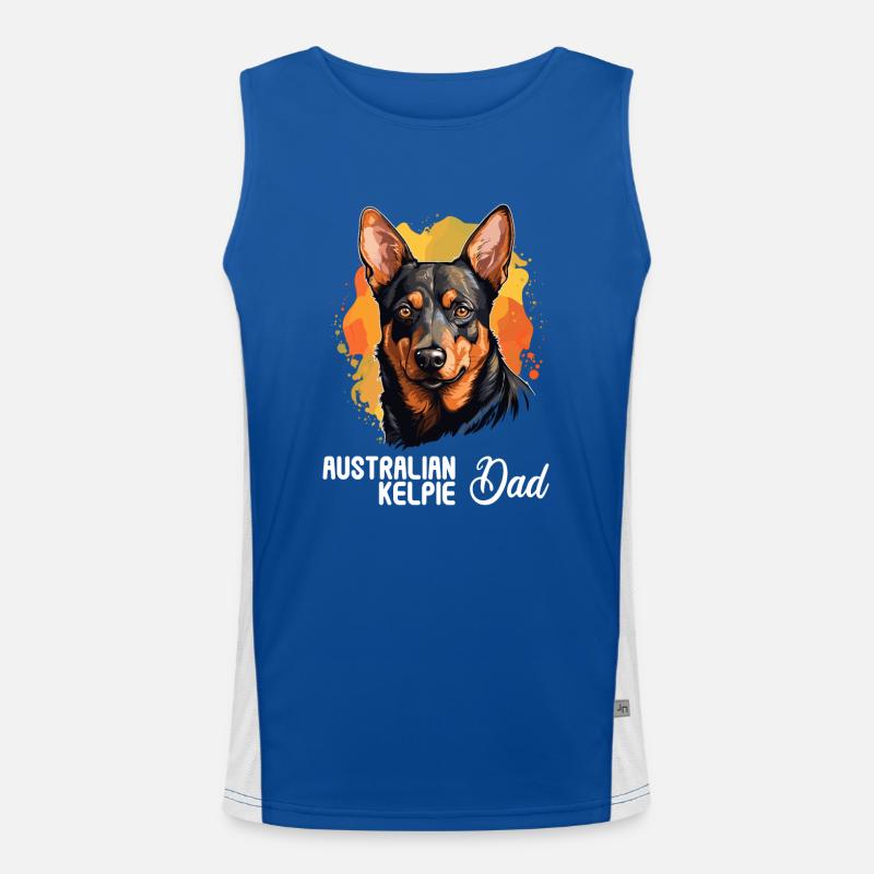 Hund Australian Kelpie Funktionelles Kontrast-Tank Top für Männer 