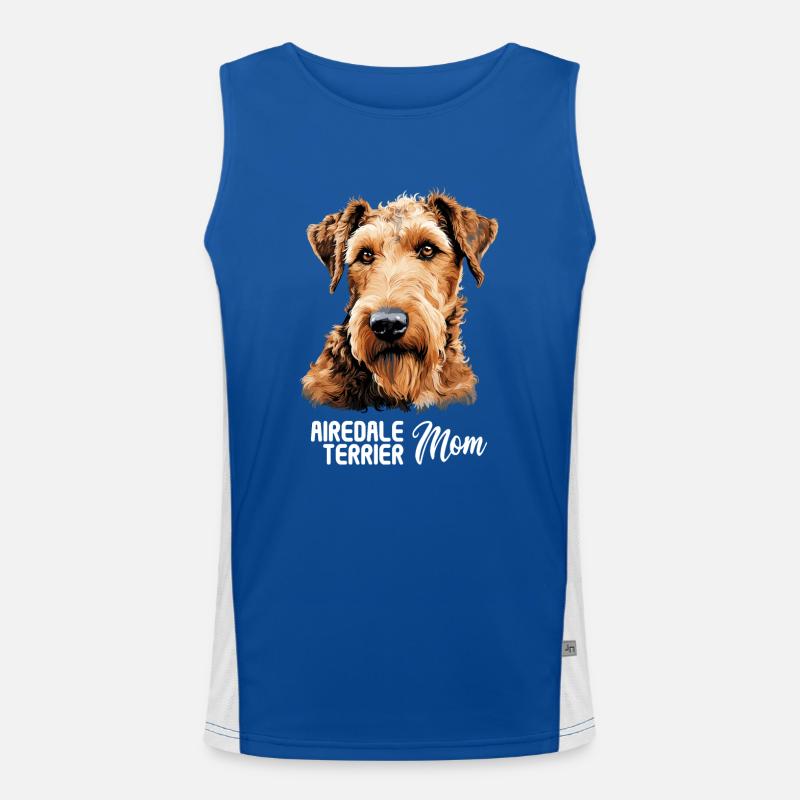 Hund Airedale Terrier Funktionelles Kontrast-Tank Top für Männer 