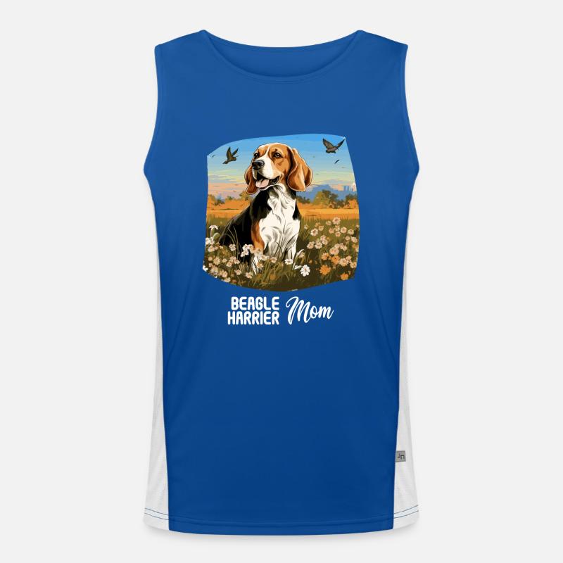 Dog Beagle Harrier - Men's Functional Contrast Tank Top  - royal/white