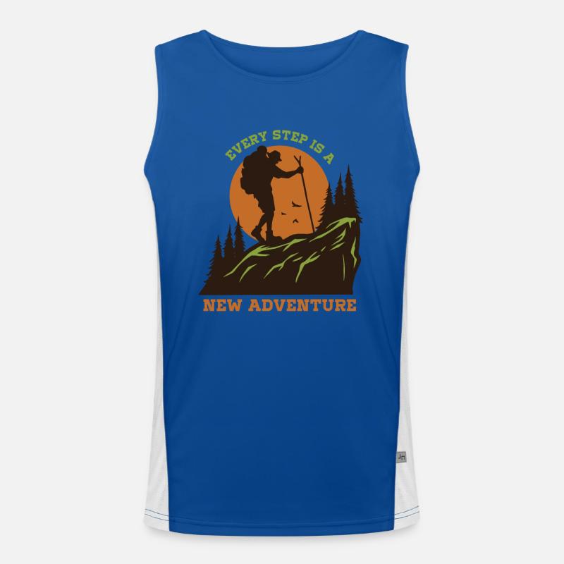 Every step is a new adventure Men's Functional Contrast Tank Top 
