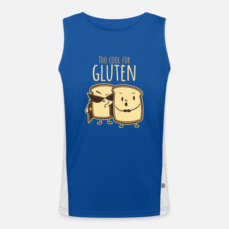 Too Cool For Gluten - Funny Celiac Design Men's Functional Contrast Tank Top 