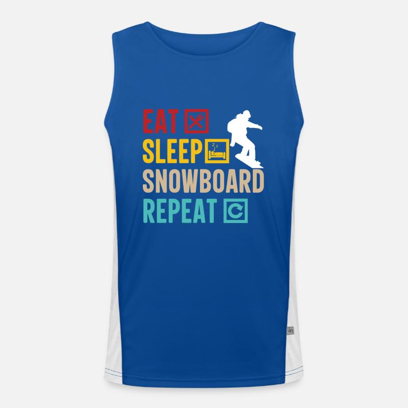 Eat Sleep Snowboard Repeat - Men's Functional Contrast Tank Top  - royal/white
