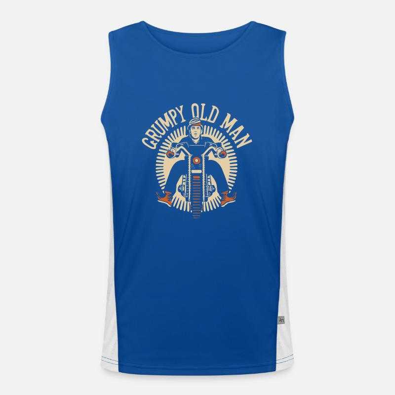 GRUMPY OLD MAN - Men's Functional Contrast Tank Top  - royal/white