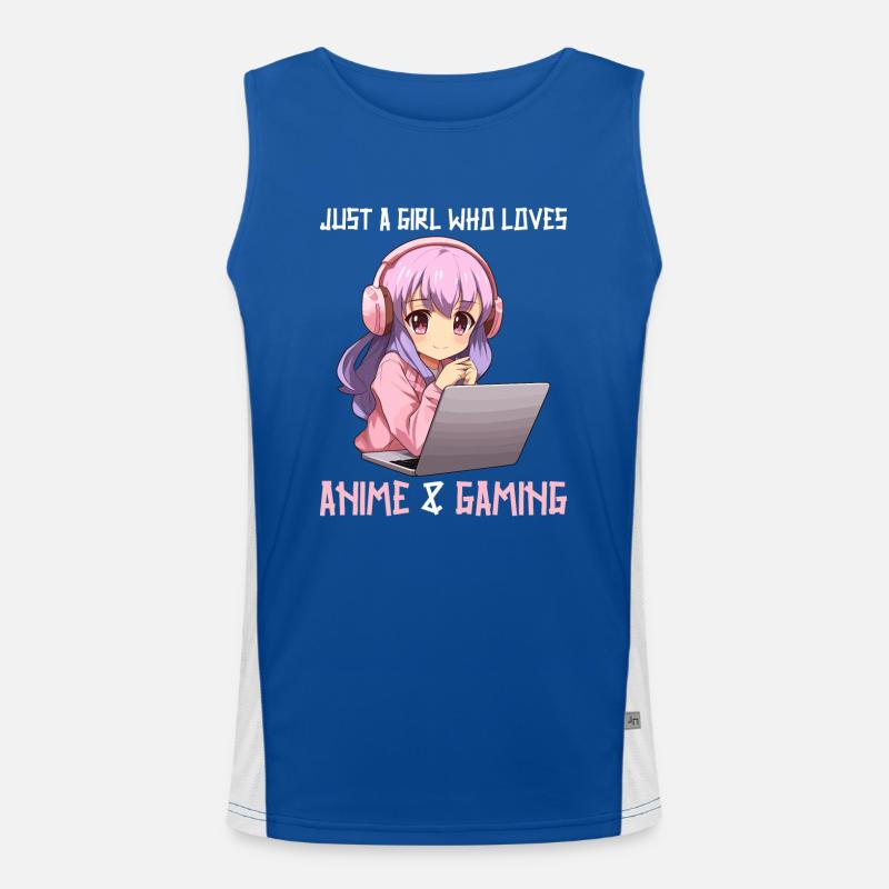 Kawaii Mädchen Anime Manga Mädchen Katze Funktionelles Kontrast-Tank Top für Männer 