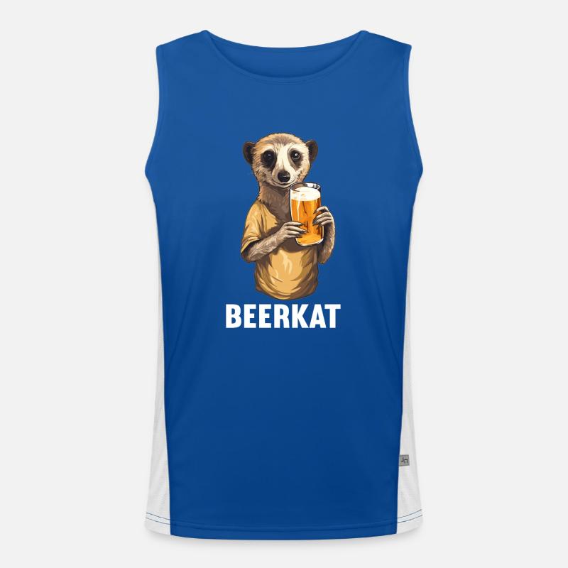 Erdmännchen Trinkt Bier Meerkat Beerkat Funktionelles Kontrast-Tank Top für Männer 