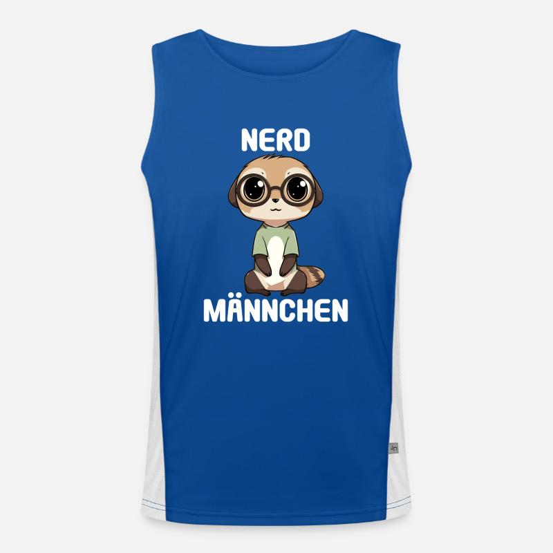 Nerdmännchen Junge Jungen Erdmännchen Nerdy Nerd Funktionelles Kontrast-Tank Top für Männer 
