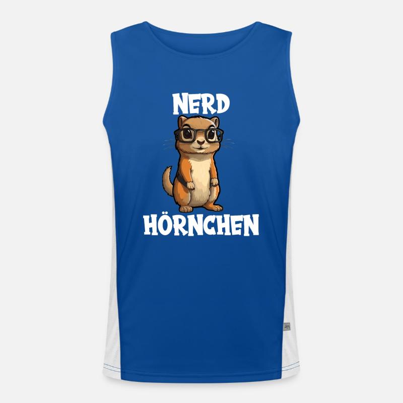 Nerdhörnchen Junge Jungen Erdhörnchen Nerdy Nerd Funktionelles Kontrast-Tank Top für Männer 