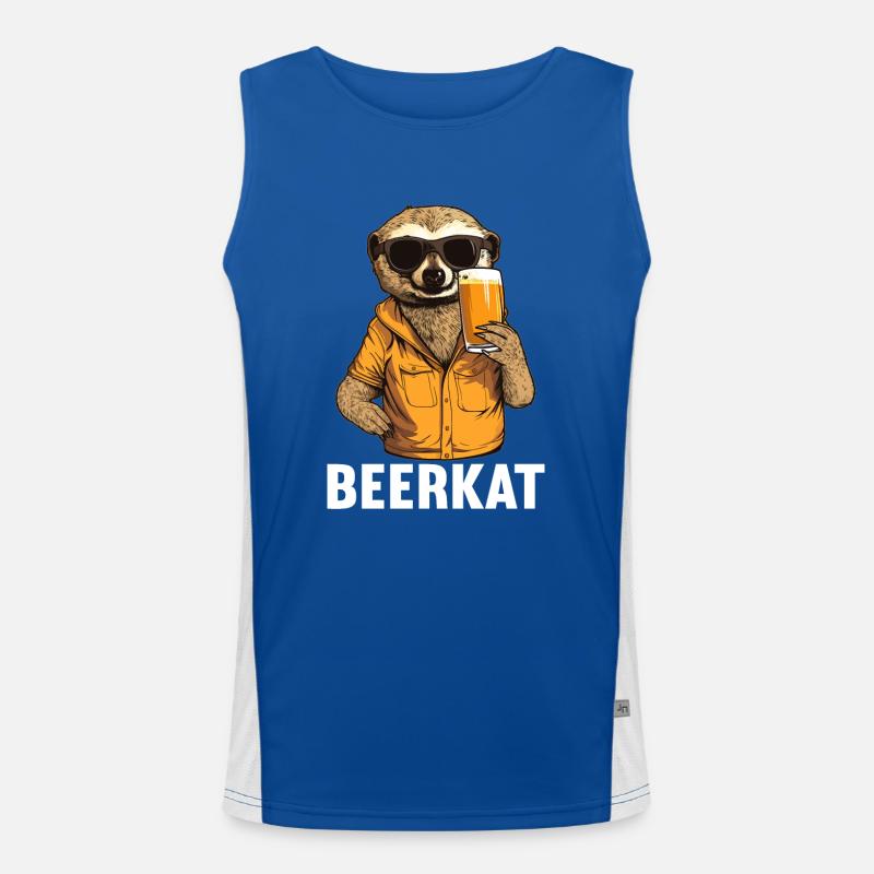 Erdmännchen Trinkt Bier Meerkat Beerkat Funktionelles Kontrast-Tank Top für Männer 
