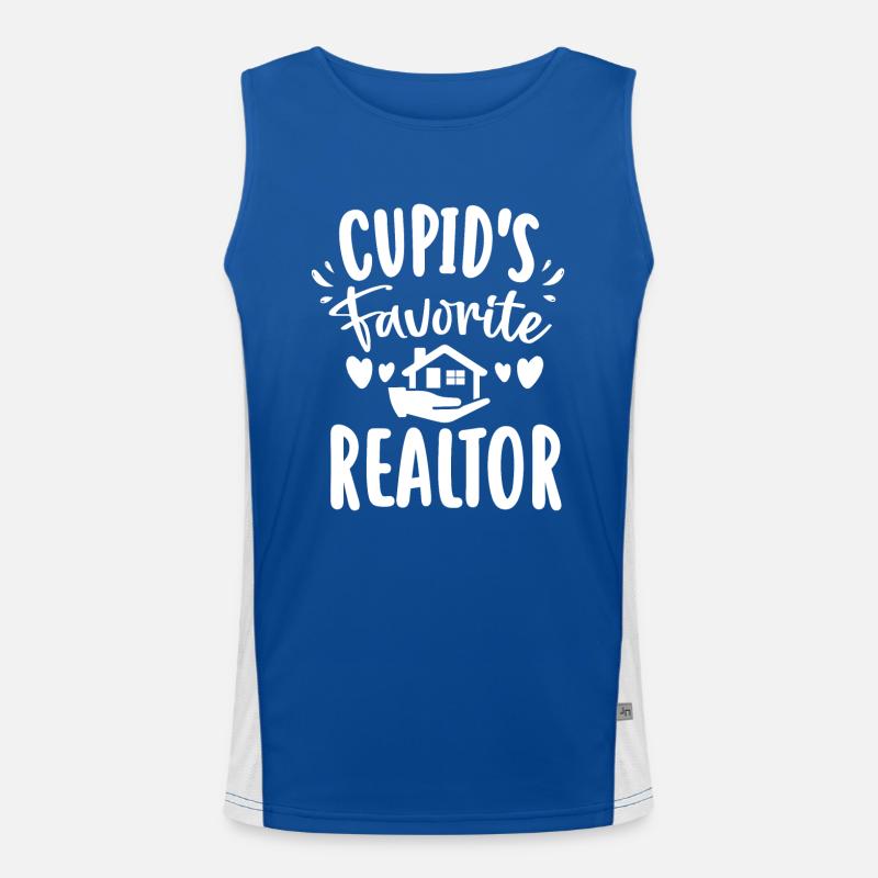 Joyeuse Saint-Valentin Cupidons Agent immobilier préféré enseigner Débardeur respirant contrasté Homme 