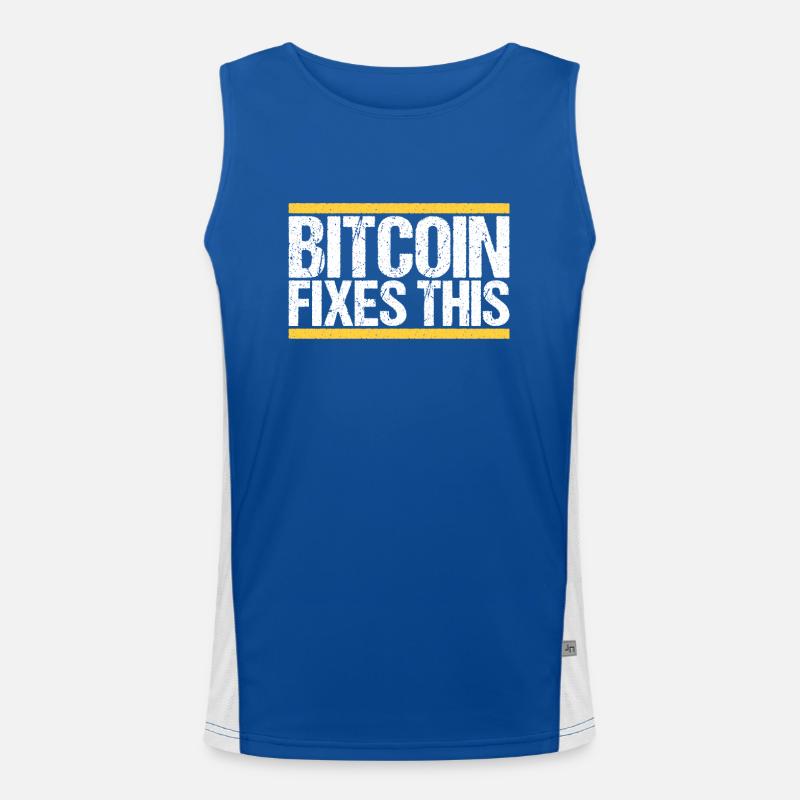 Bitcoin Fixes this - Men's Functional Contrast Tank Top  - royal/white