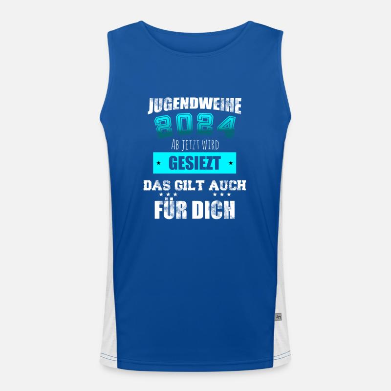 Jugendweihe 2024 - Ab jetzt wird gesiezt Funktionelles Kontrast-Tank Top für Männer 