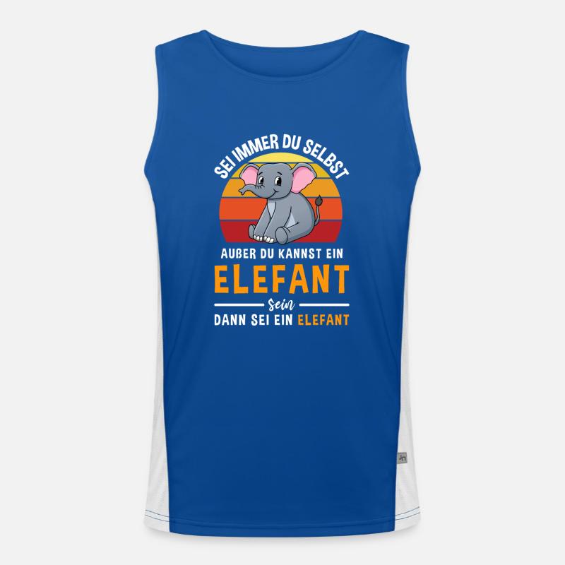 Elefanten Rüsseltier Dickhäuter Elefant Funktionelles Kontrast-Tank Top für Männer 