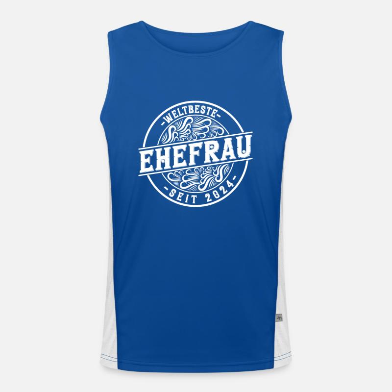 Beste Ehefrau seit 2024 1.Hochzeitstag Funktionelles Kontrast-Tank Top für Männer 