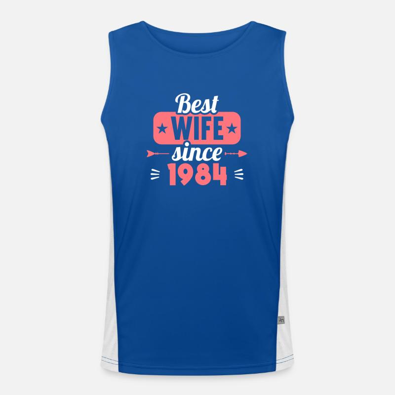 Beste Ehefrau seit 1984 40.Hochzeitstag Funktionelles Kontrast-Tank Top für Männer 