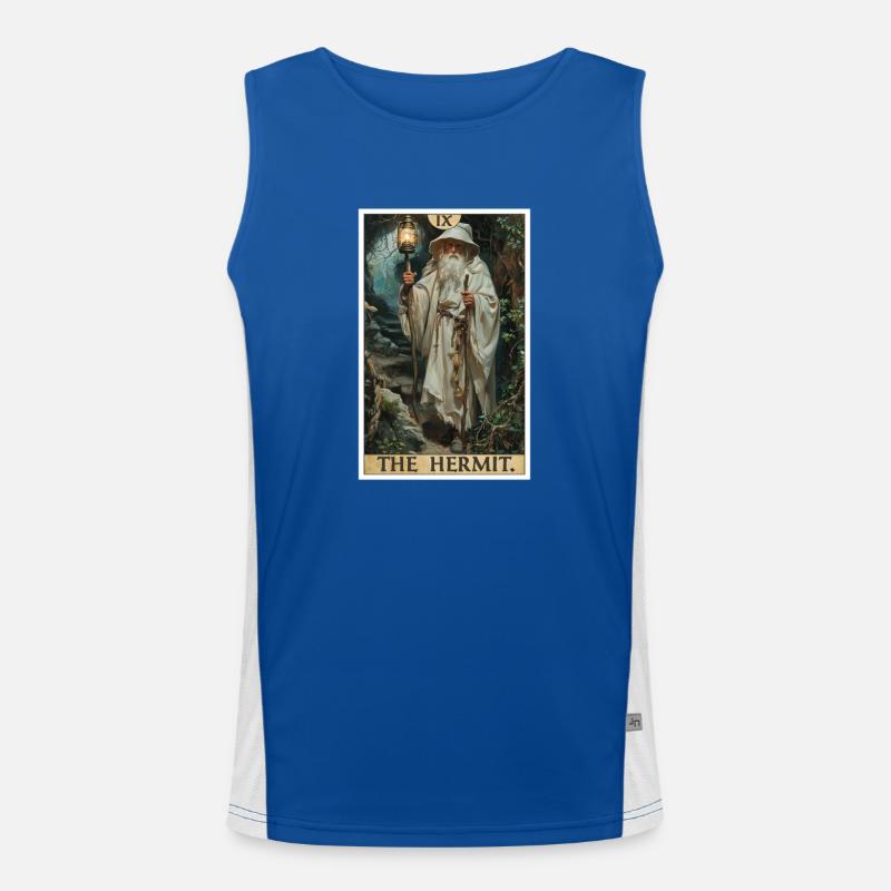 Tarotkarten Tarotkarte The Hermit Der Eremit Funktionelles Kontrast-Tank Top für Männer 