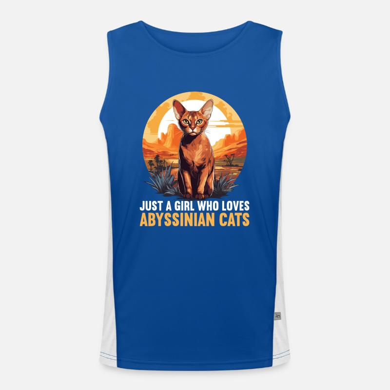 Abyssinian Cat Abessinierkatze Funktionelles Kontrast-Tank Top für Männer 