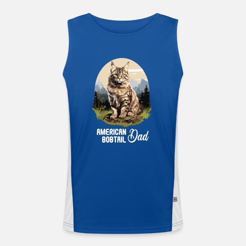 Cat Cats American Bobtail Men's Functional Contrast Tank Top 