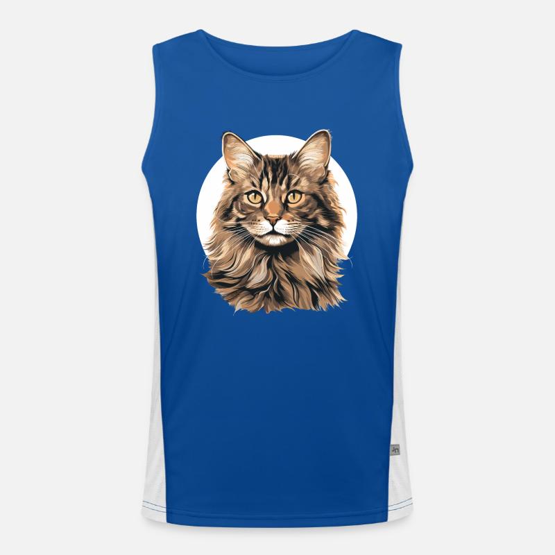 Cat Cats American Bobtail - Men's Functional Contrast Tank Top  - royal/white