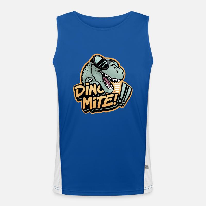 DINO MITE - Men's Functional Contrast Tank Top  - royal/white