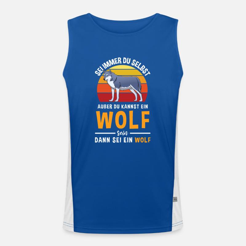 Wolfskopf Raubtier Wolfsgeheule Alphawolf Wolf Funktionelles Kontrast-Tank Top für Männer 