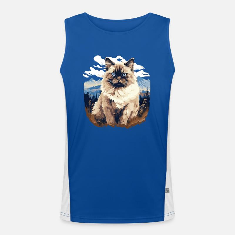Birman Cat Birma Katze Funktionelles Kontrast-Tank Top für Männer 