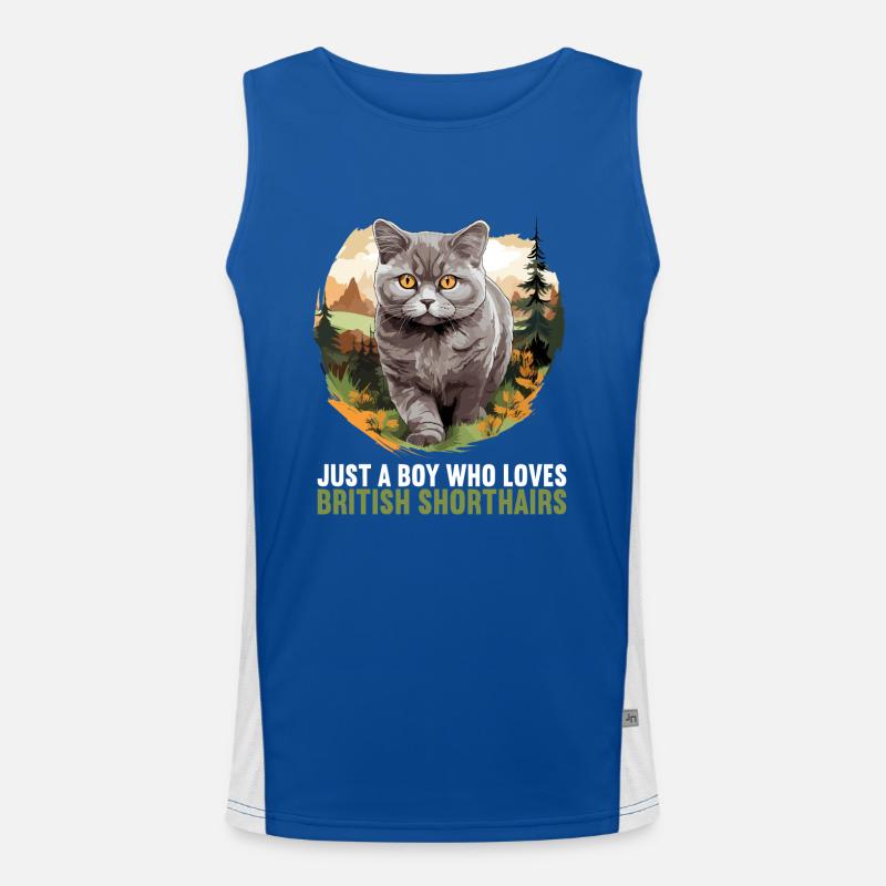Cat Katzen British Shorthair Britisch Kurzhaar Funktionelles Kontrast-Tank Top für Männer 