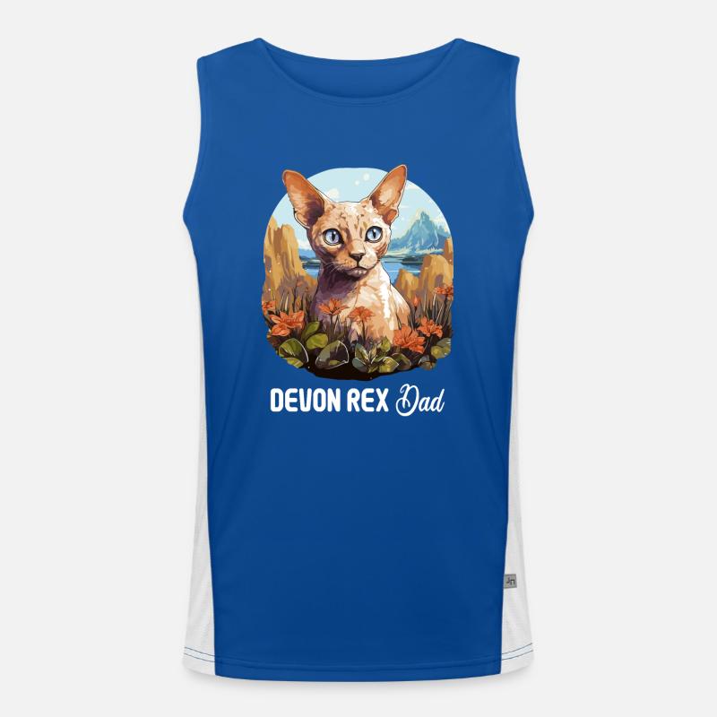 Devon Rex Kätzchen Devon Rex Katze Funktionelles Kontrast-Tank Top für Männer 