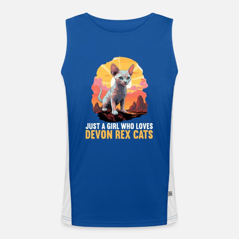 Devon Rex Kätzchen Devon Rex Katze Funktionelles Kontrast-Tank Top für Männer 