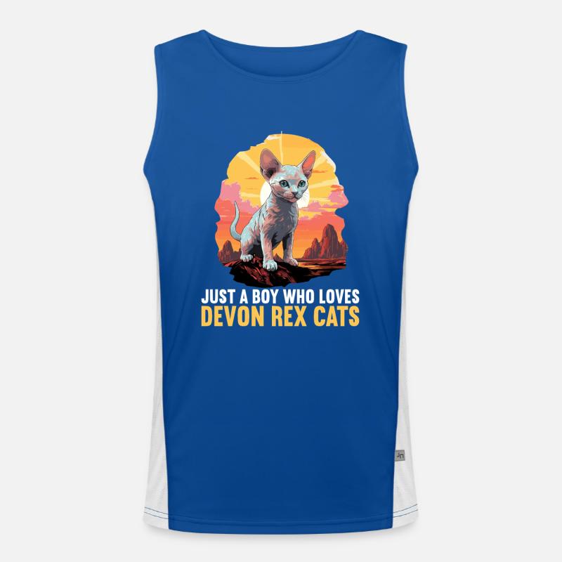 Devon Rex Kätzchen Devon Rex Katze Funktionelles Kontrast-Tank Top für Männer 