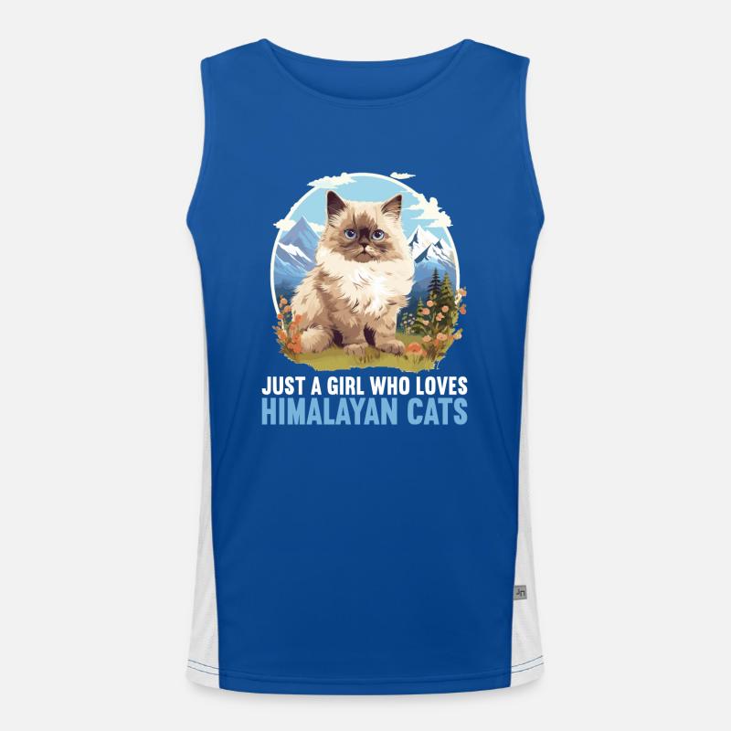 Himalayan Cat Colourpoint Katze - Men's Functional Contrast Tank Top - royal/white