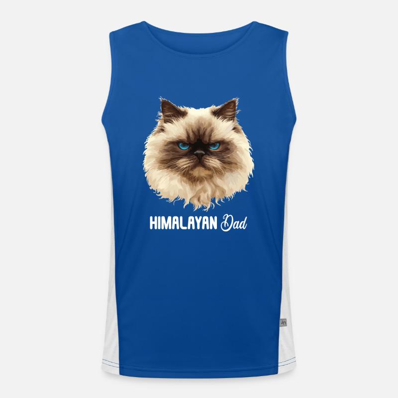 Himalayan Cat Colourpoint Katze - Men's Functional Contrast Tank Top  - royal/white