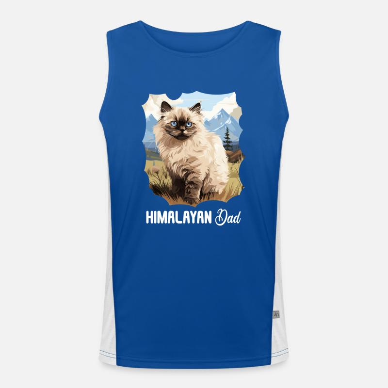 Himalayan Cat Colourpoint Katze - Men's Functional Contrast Tank Top  - royal/white