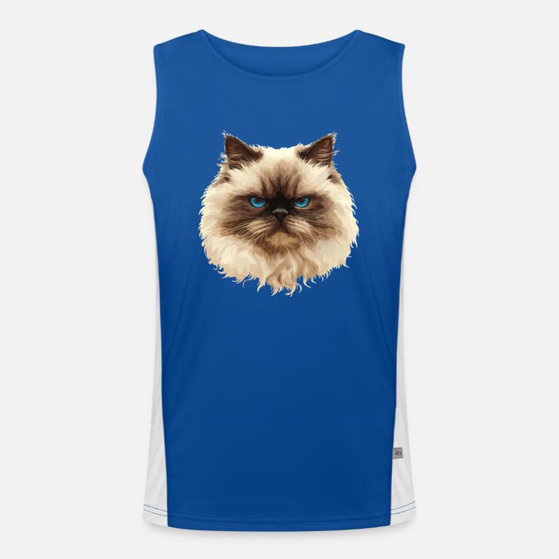 Himalayan Cat Colourpoint Katze Men's Functional Contrast Tank Top 