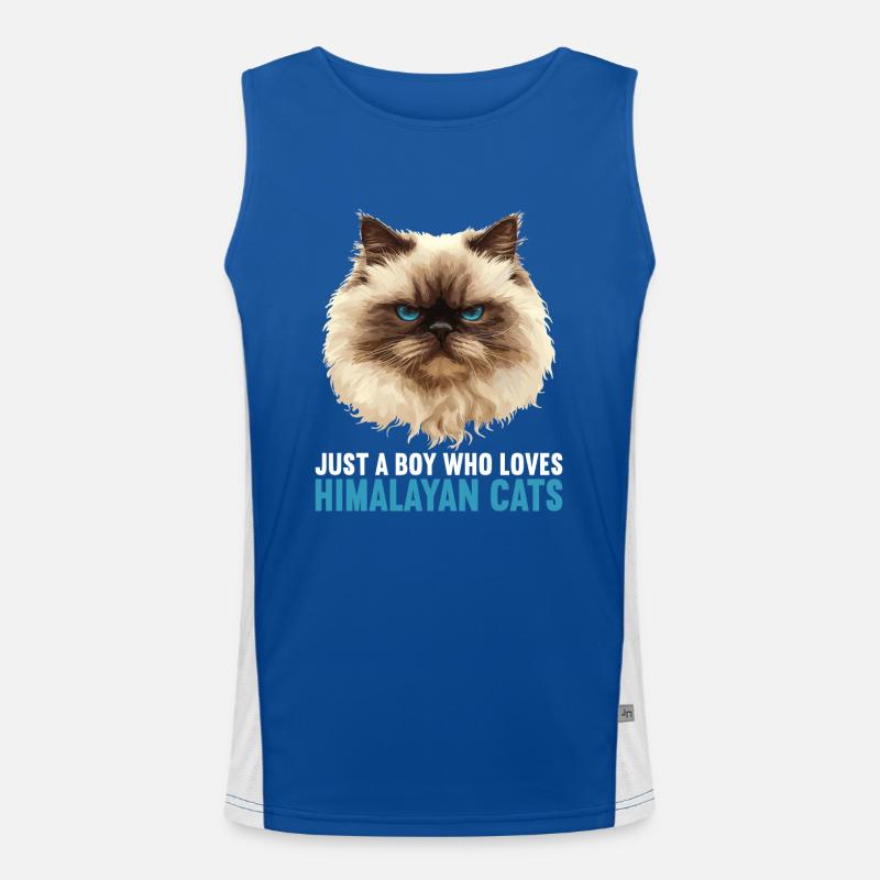 Himalayan Cat Colourpoint Katze - Men's Functional Contrast Tank Top - royal/white