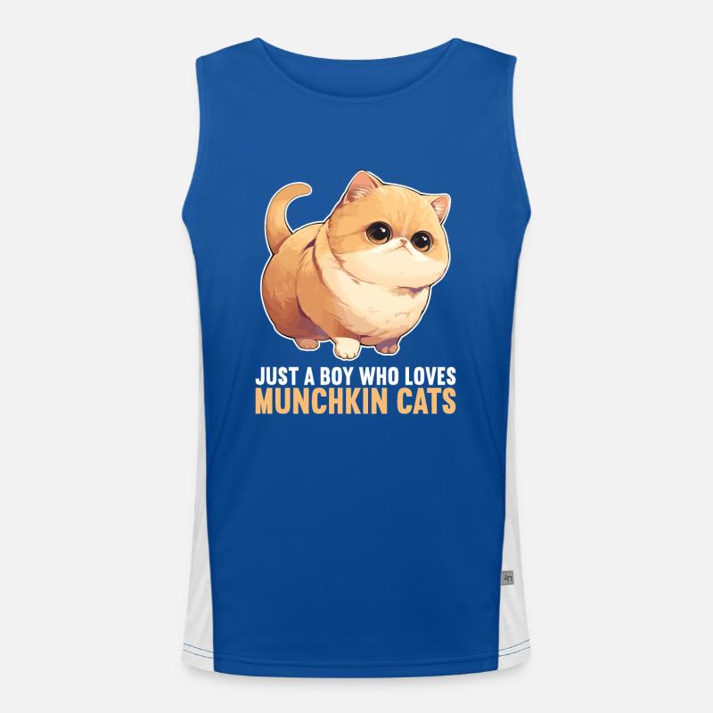 Munchkin Kitten Munchkin Cat - Men's Functional Contrast Tank Top  - royal/white
