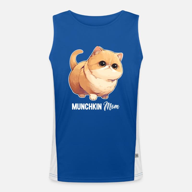 Munchkin Kitten Munchkin Cat - Men's Functional Contrast Tank Top  - royal/white