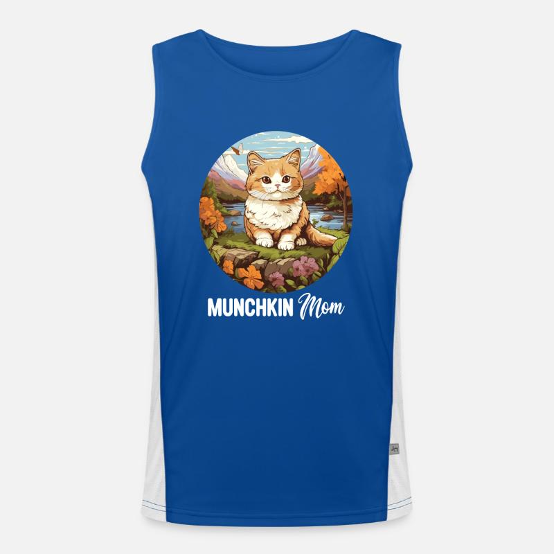 Munchkin Kitten Munchkin Cat - Men's Functional Contrast Tank Top  - royal/white