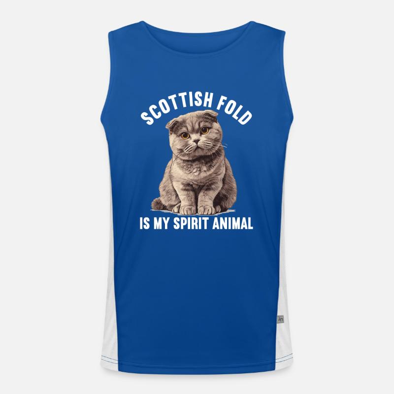 Scottish Fold Kitten Scottish Fold chat Débardeur respirant contrasté Homme 