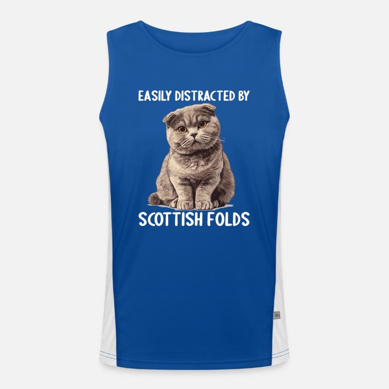 Scottish Fold Kitten Scottish Fold chat Débardeur respirant contrasté Homme 